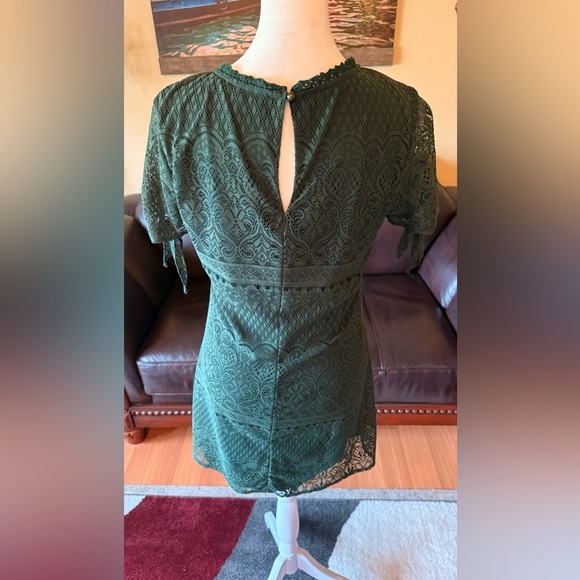 Speechless Forrest Green Women’s Mini Dress Short Sleeves Lined Size Medium - Picture 2 of 16